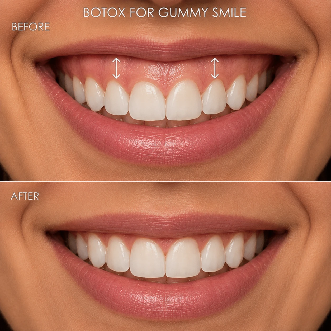 Botox for gummy smile before and after example